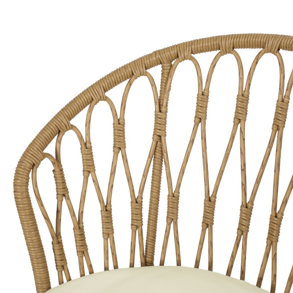 Beachcrest Home Kathrine Wicker Outdoor Dining Side Chair with Cushion